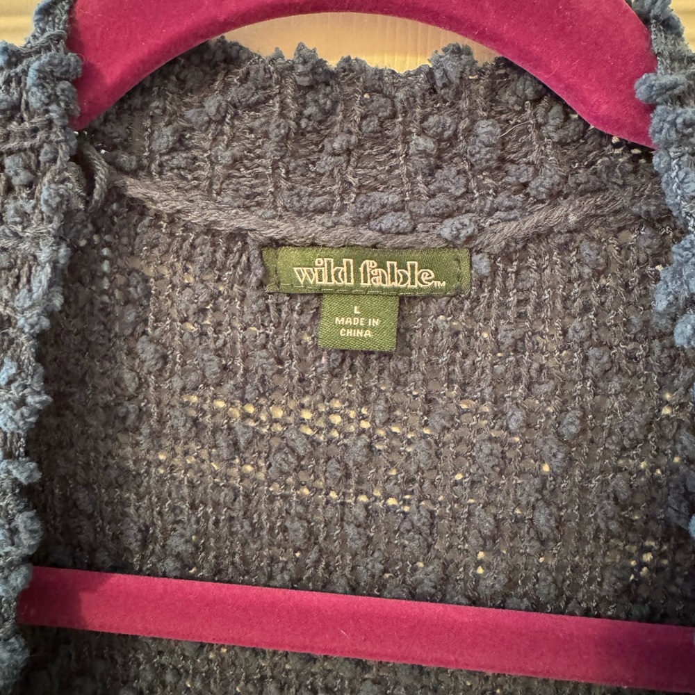 Wild Fable Textured Blue Cardigan - Picture 2 of 2